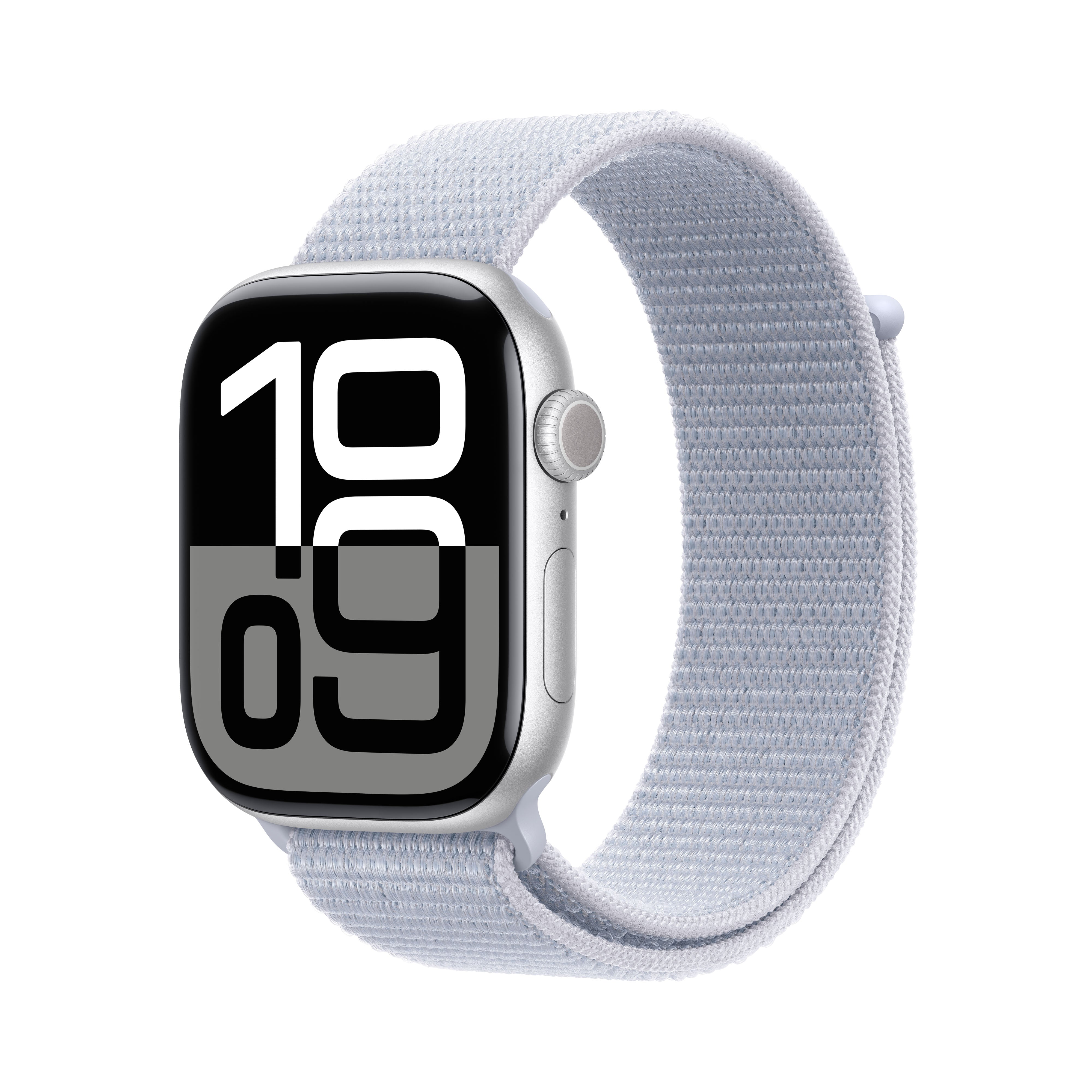 Apple OpenBox Watch Series 10 GPS 46 mm srebrno aluminijsko kućište s Sport Loop-om boje plavog oblaka
