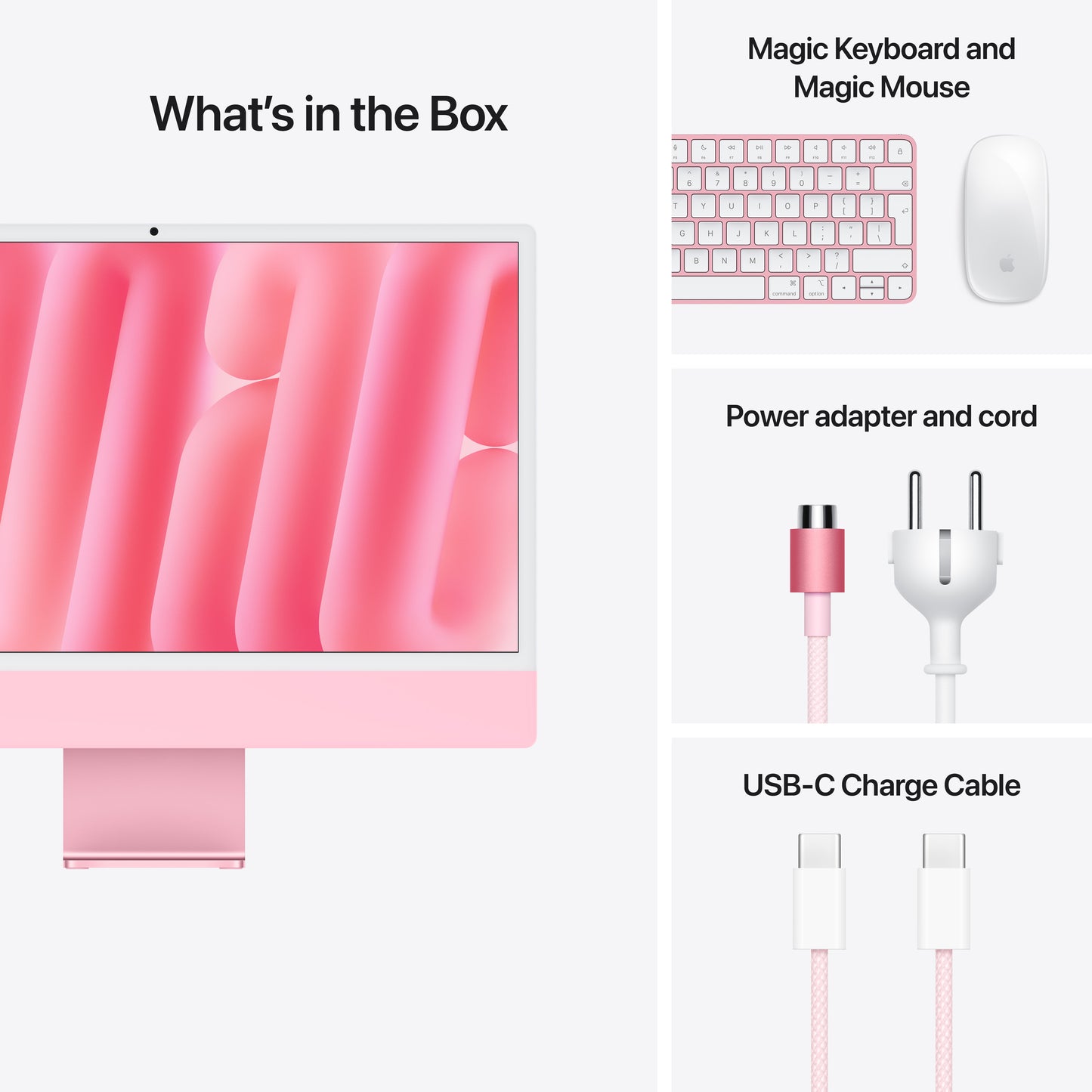 24-inch iMac with Retina 4.5K display: Apple M4 chip with 8-core CPU and 8‑core GPU, 256GB SSD - Pink - International Keyboard - iSTYLE.hr