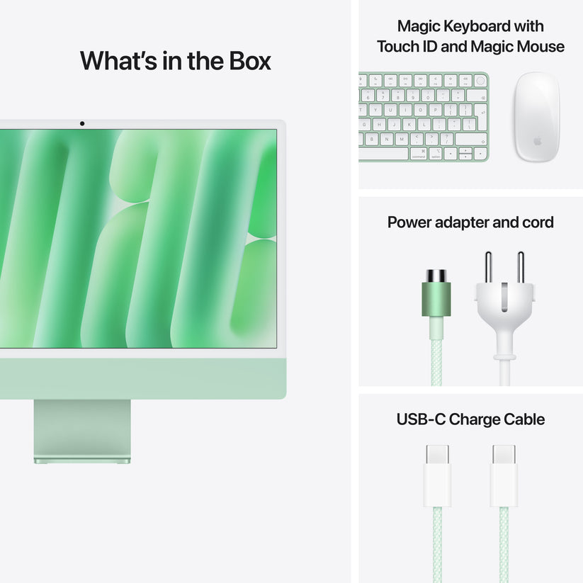 24-inch iMac with Retina 4.5K display: Apple M4 chip with 10-core CPU and 10-core GPU, 256GB SSD - Green - International Keyboard - iSTYLE.hr