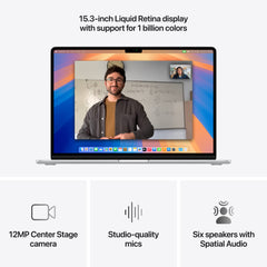 15-inch MacBook Air: Apple M4 chip with 10-core CPU and 10-core GPU, 512GB SSD - Silver - iSTYLE.hr