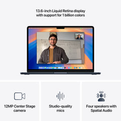 MacBook Air 13 CTO: Čip M4 s 10-jezgrenim CPU i 10-jezgrenim GPU, 256 GB SSD, 24 GB RAM, Hrvatski - Ponoćna