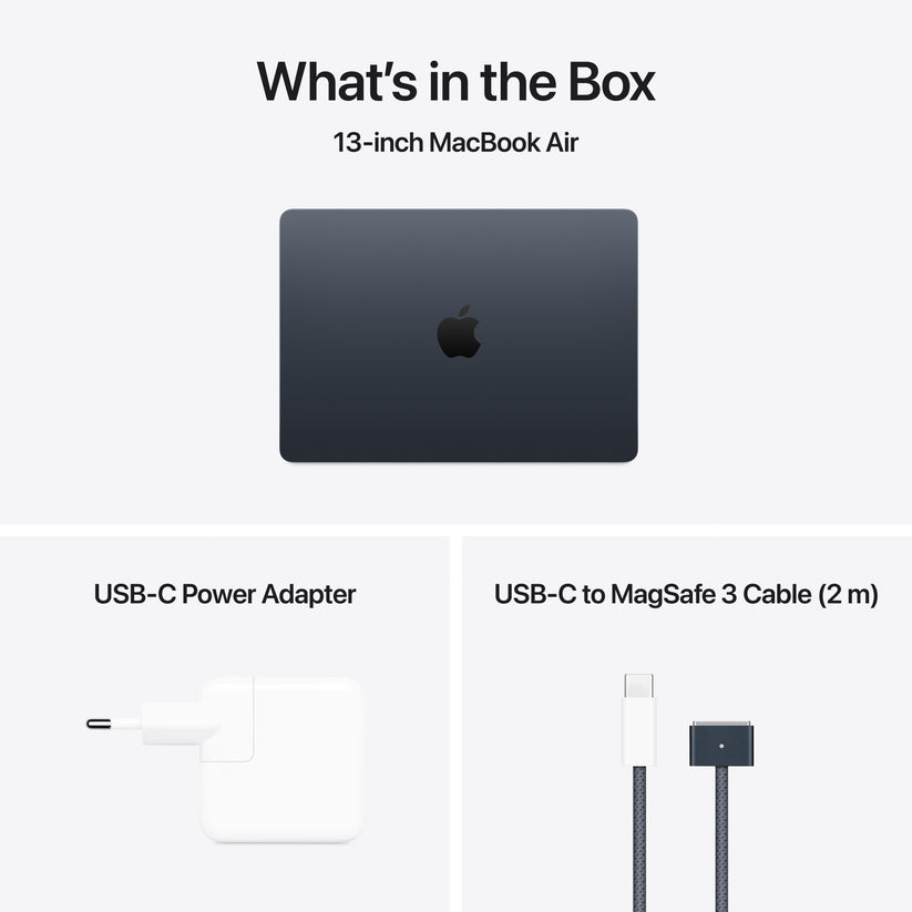 MacBook Air 13 CTO: Čip M4 s 10-jezgrenim CPU i 10-jezgrenim GPU, 256 GB SSD, 24 GB RAM, Hrvatski - Ponoćna
