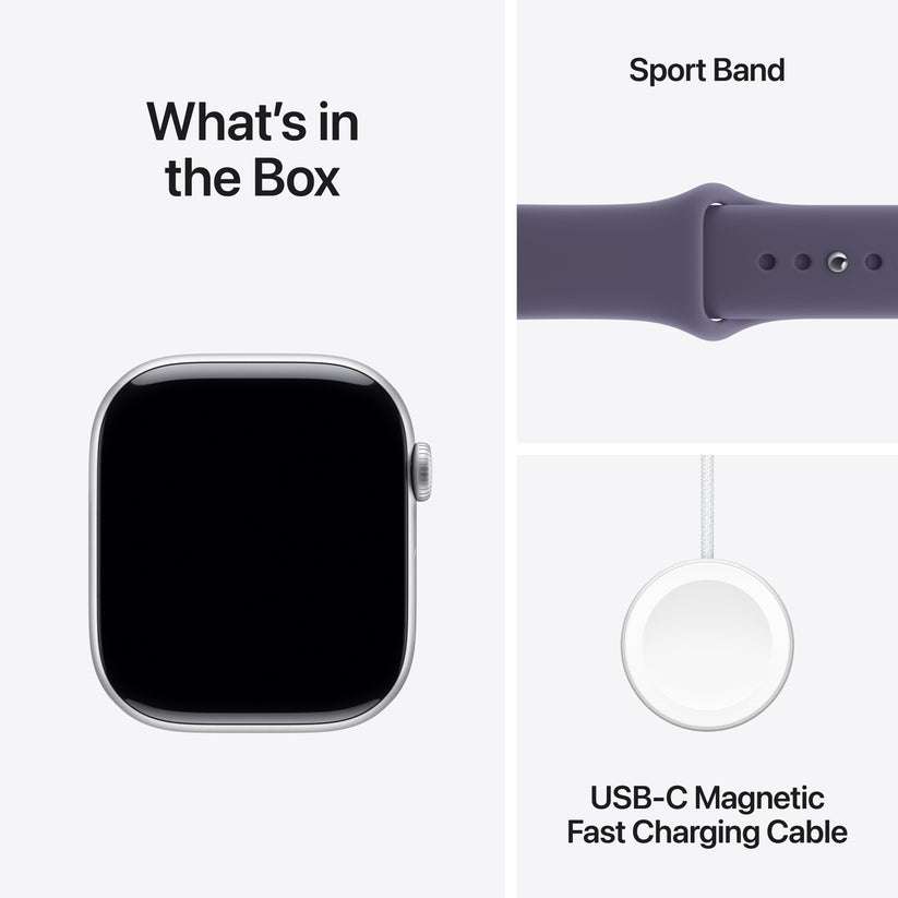 Apple Watch Series 11 GPS + Cellular 46mm Silver Aluminium Case with Purple Fog Sport Band - S/M - iSTYLE.hr