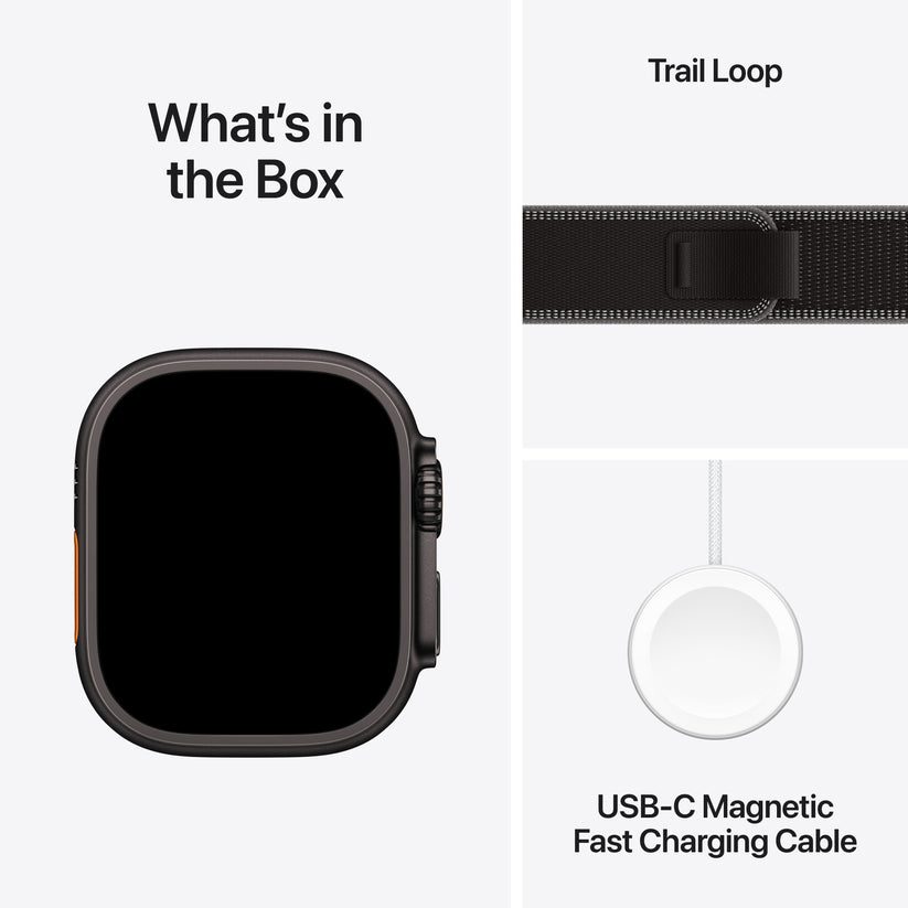 Apple Watch Ultra 3 GPS + Cellular 49mm Black Titanium Case with Black/Charcoal Trail Loop - M/L - iSTYLE.hr