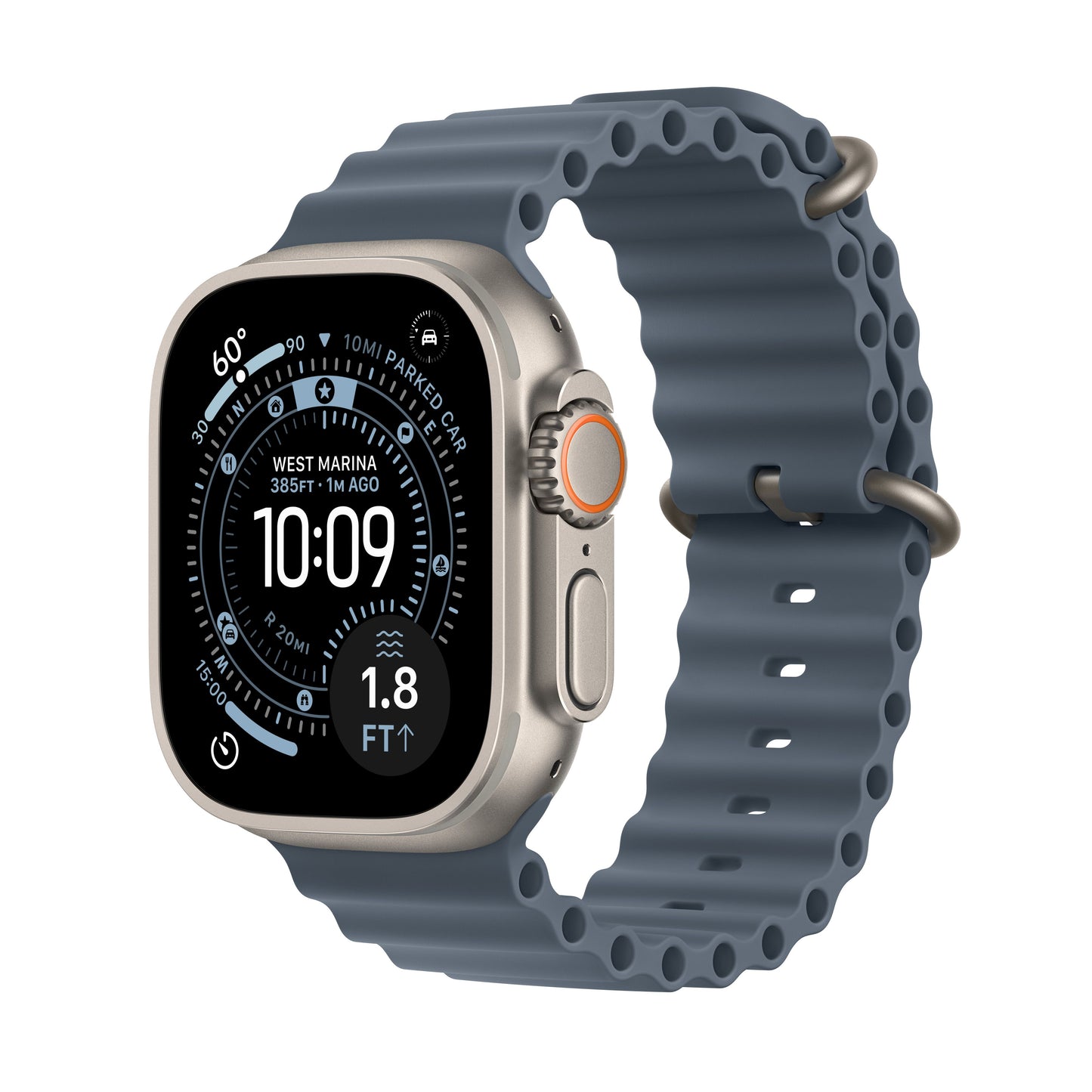 Apple Watch Ultra 3 GPS + Cellular 49mm Natural Titanium Case with Anchor Blue Ocean Band - iSTYLE.hr