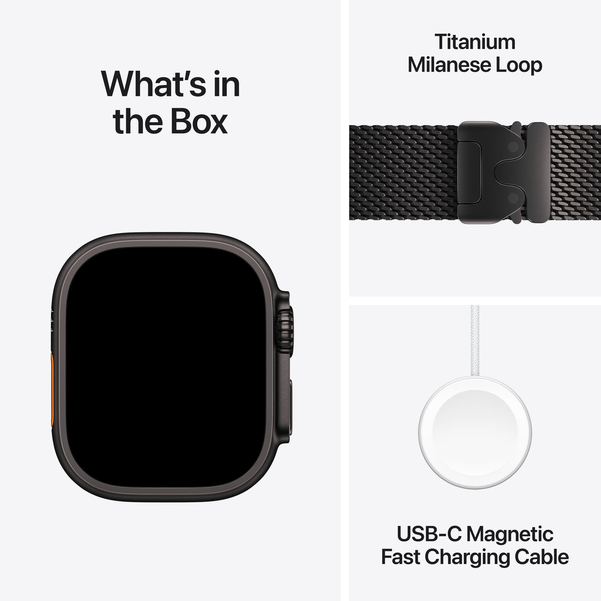 Apple Watch Ultra 4 GPS + Cellular 49mm Black Titanium Case with Black Titanium Milanese Loop - L - iSTYLE.hr