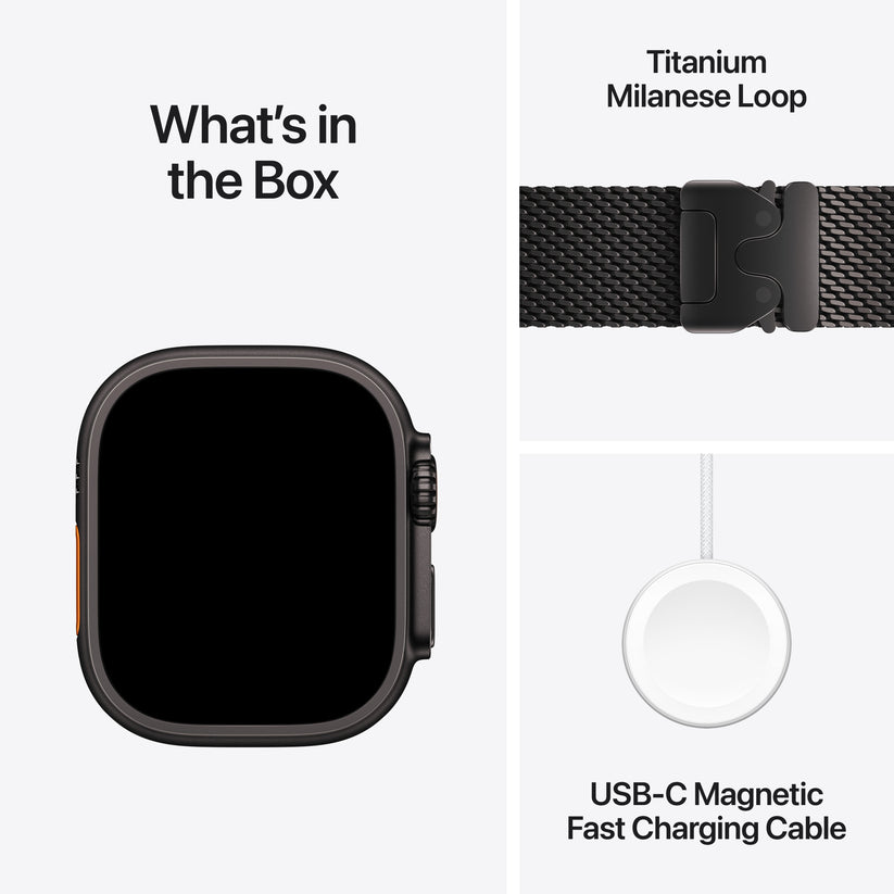 Apple Watch Ultra 4 GPS + Cellular 49mm Black Titanium Case with Black Titanium Milanese Loop - L - iSTYLE.hr