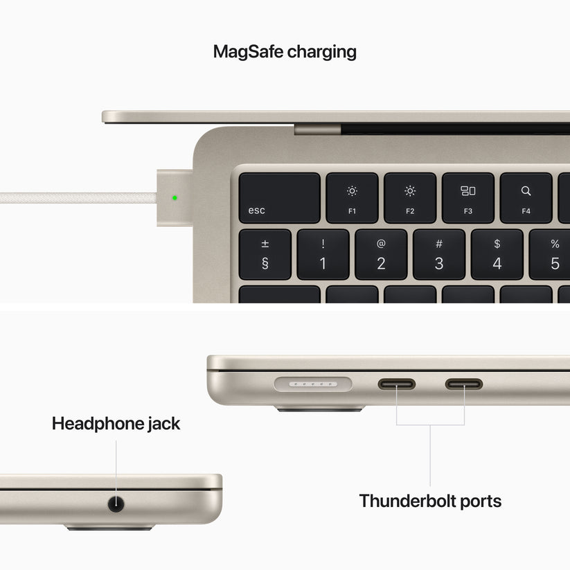 13-inch MacBook Air: Apple M2 chip with 8‑core CPU and 10‑core GPU, 512GB SSD - Starlight - iSTYLE HR