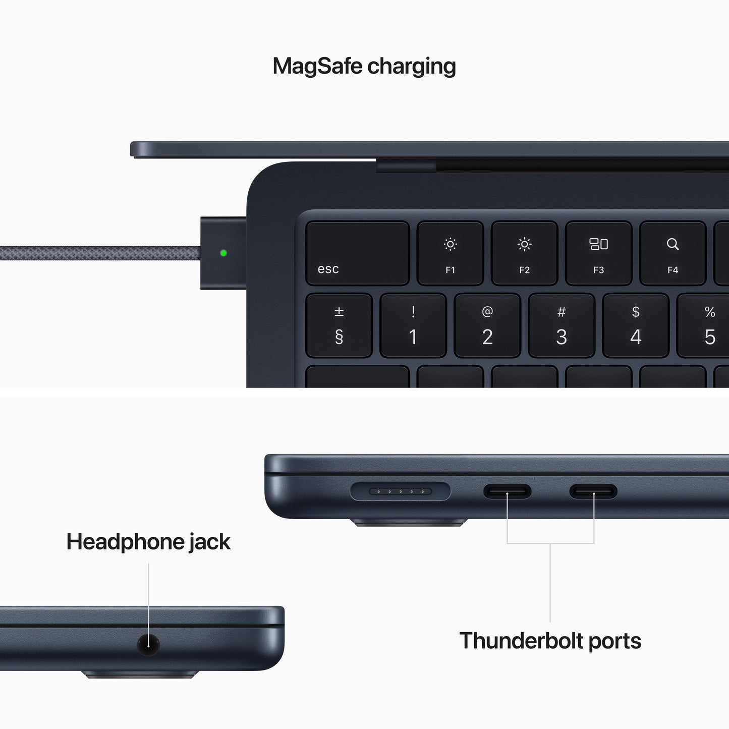 13-inch MacBook Air: Apple M2 chip with 8‑core CPU and 8‑core GPU, 256GB SSD - Midnight - iSTYLE HR