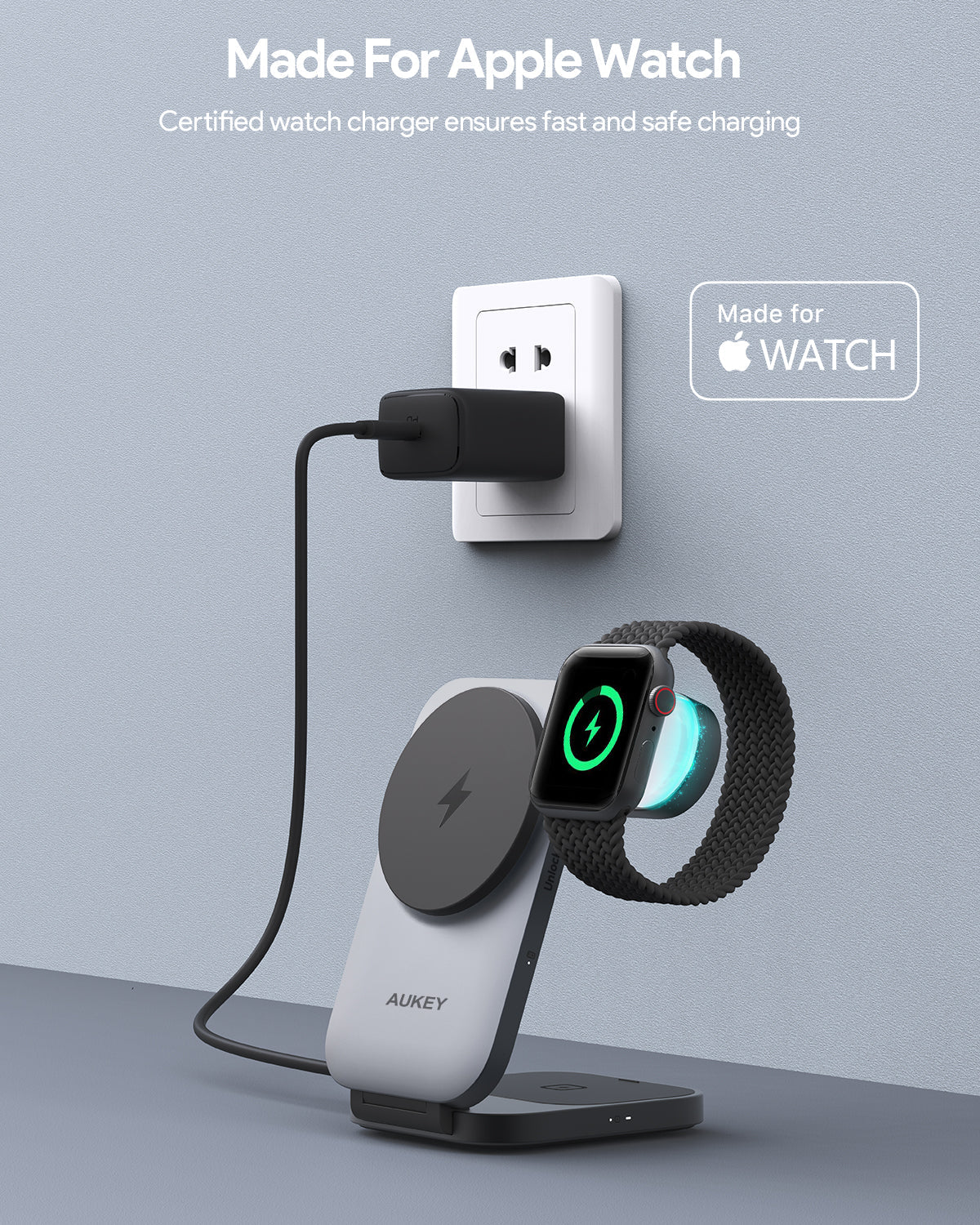 AUKEY MagFusion Z Qi2 3-in-1 Foldable Magnetic Fast Wireless Charging Station - iSTYLE.hr