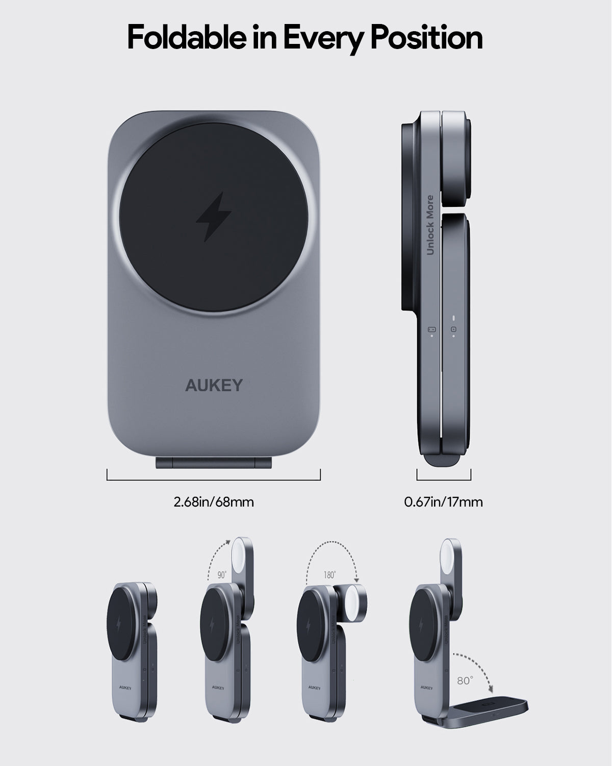 AUKEY MagFusion Z Qi2 3-in-1 Foldable Magnetic Fast Wireless Charging Station - iSTYLE.hr