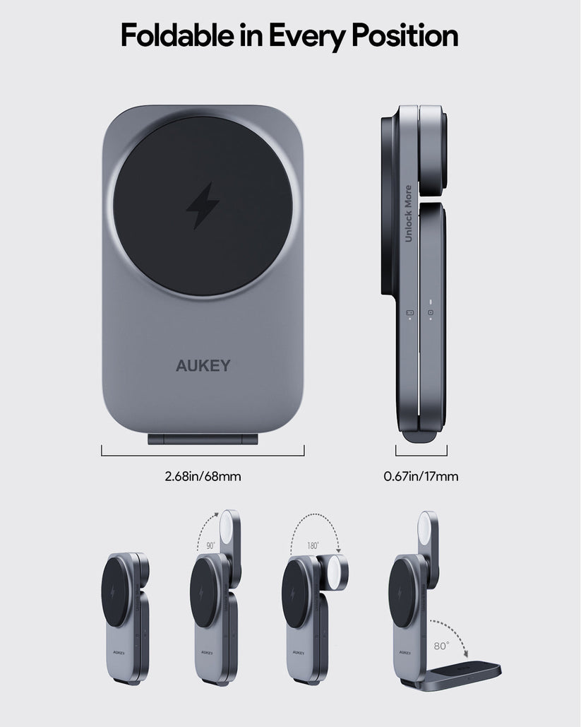 AUKEY MagFusion Z Qi2 3-in-1 Foldable Magnetic Fast Wireless Charging Station - iSTYLE.hr