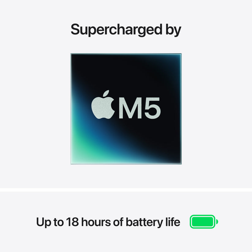 MacBook Air 15 CTO: Čip M5 s 10-jezgrenim CPU i 10-jezgrenim GPU, 32 GB RAM, 512 GB SSD, Hrvatska - Ponoćna
