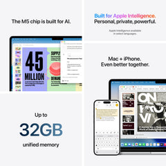 MacBook Air 15 CTO: Čip M5 s 10-jezgrenim CPU i 10-jezgrenim GPU, 32 GB RAM, 1 TB SSD, Hrvatska - Ponoćna