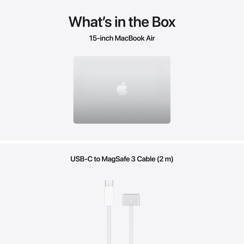 MacBook Air 15 CTO: Čip M5 s 10-jezgrenim CPU i 10-jezgrenim GPU, 24 GB RAM, 1 TB SSD, Međunarodna engleska - Srebrna