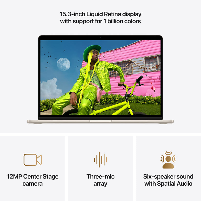 MacBook Air 15 CTO: Čip M5 s 10-jezgrenim CPU i 10-jezgrenim GPU, 24 GB RAM, 512 GB SSD, Hrvatska - Zvjezdana