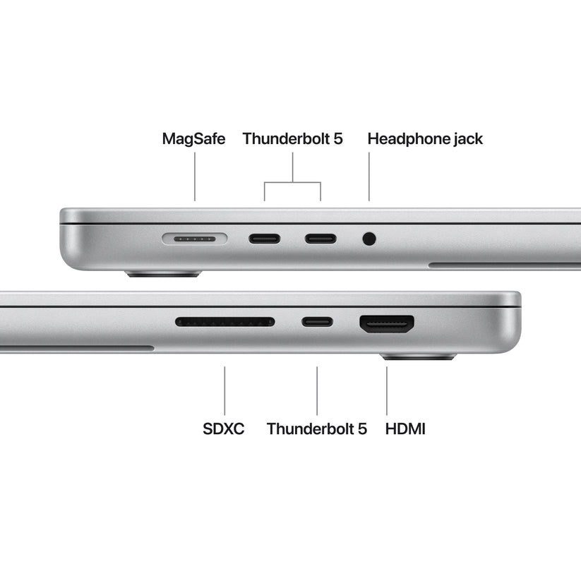 MacBook Pro 16 CTO: Čip M5 Max s 18-jezgrenim CPU i 32-jezgrenim GPU, 36 GB RAM, 8 TB SSD, Međunarodna engleska - Srebrna