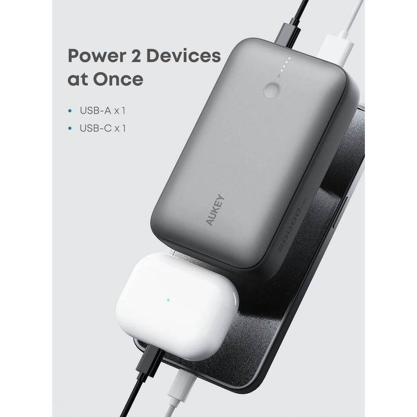 AUKEY Spark Mini 20000mAh Fast Charging Power Bank Storm Gray - iSTYLE.hr