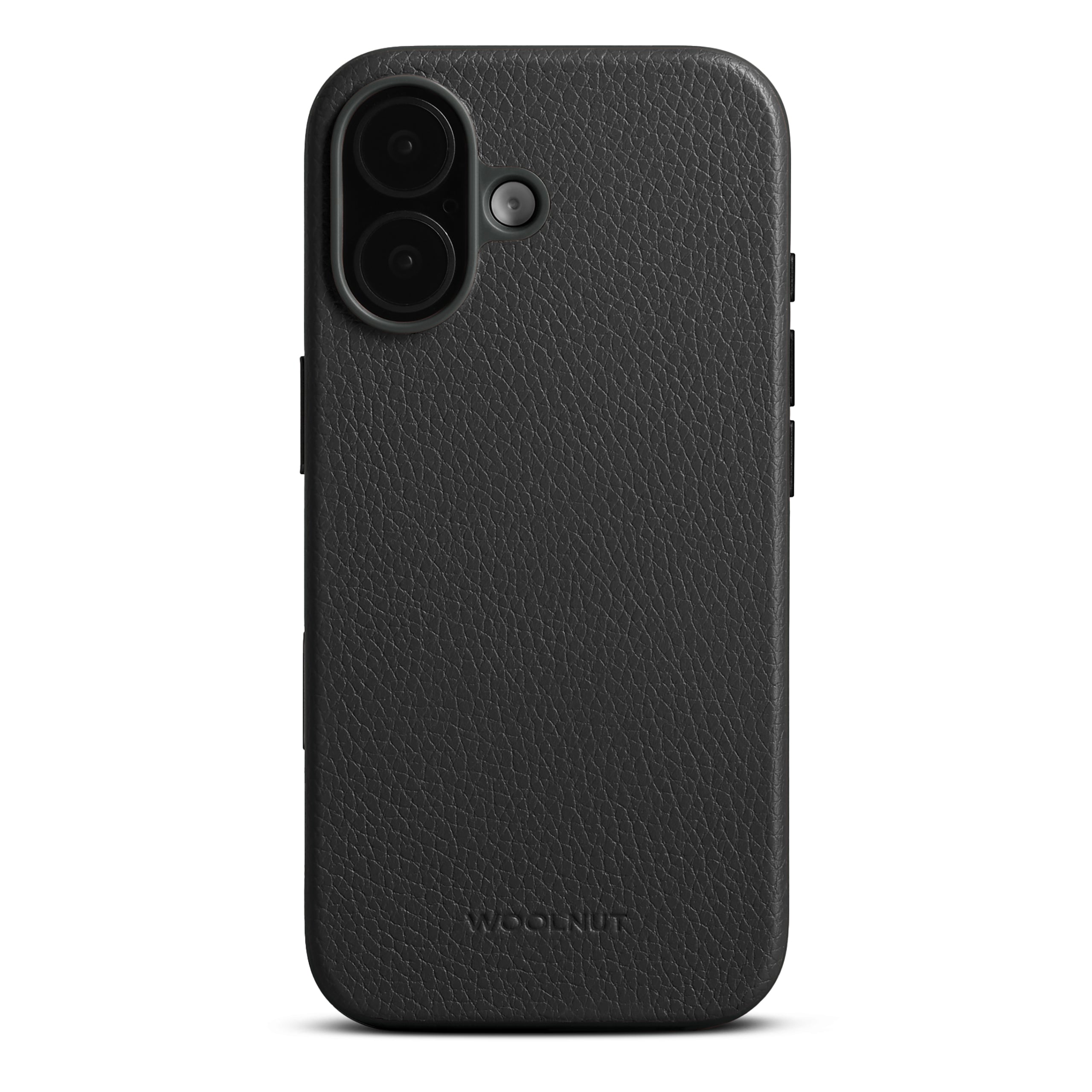Woolnut kožna maska za iPhone 17 crna