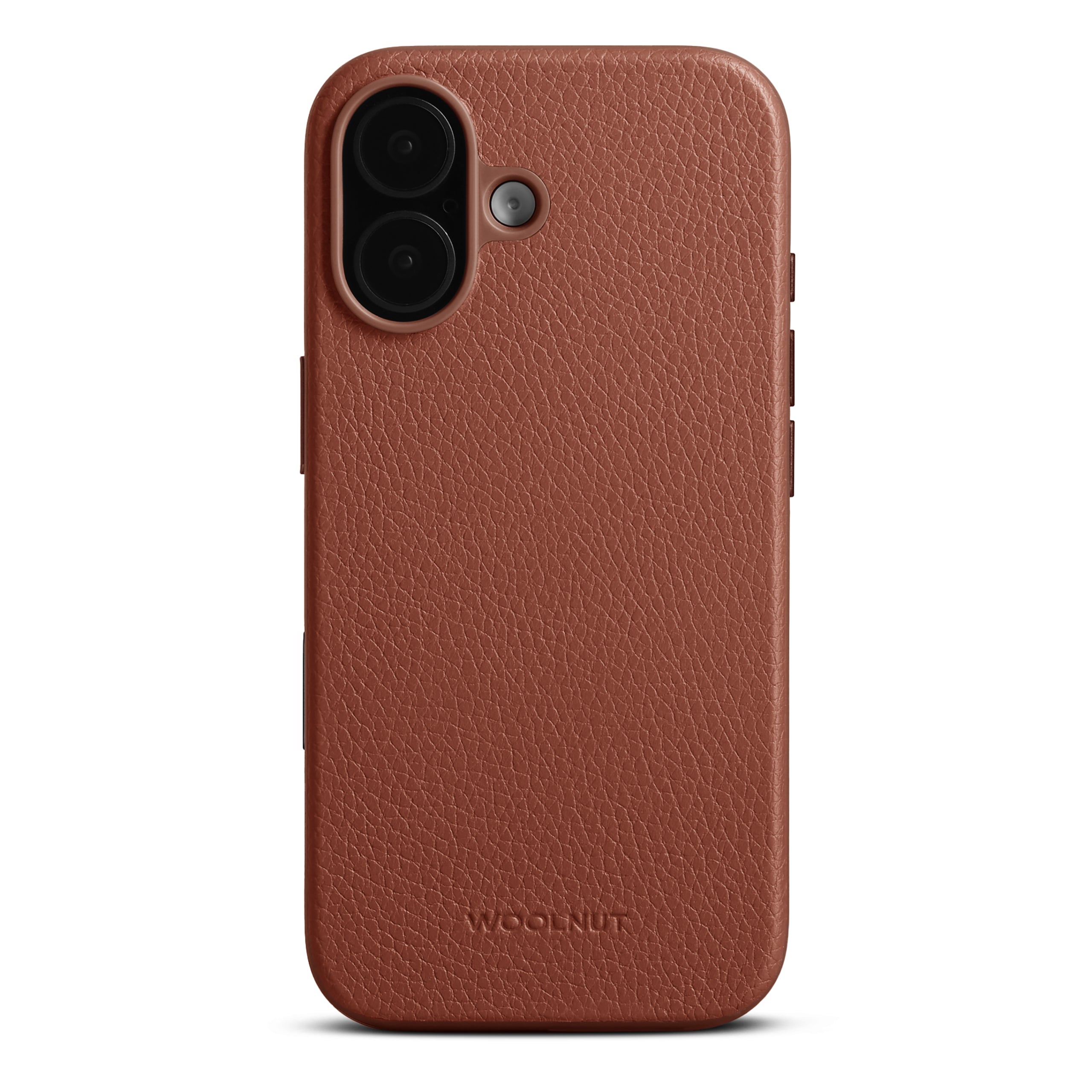 Woolnut kožna maska za iPhone 17 konjak