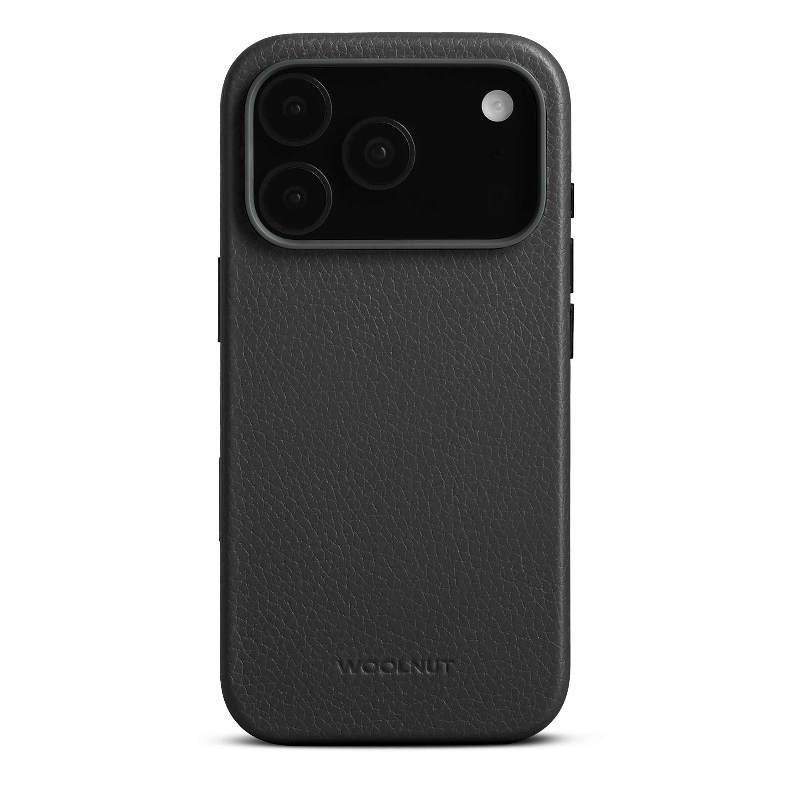 Woolnut kožna maska za iPhone 17 Pro crna