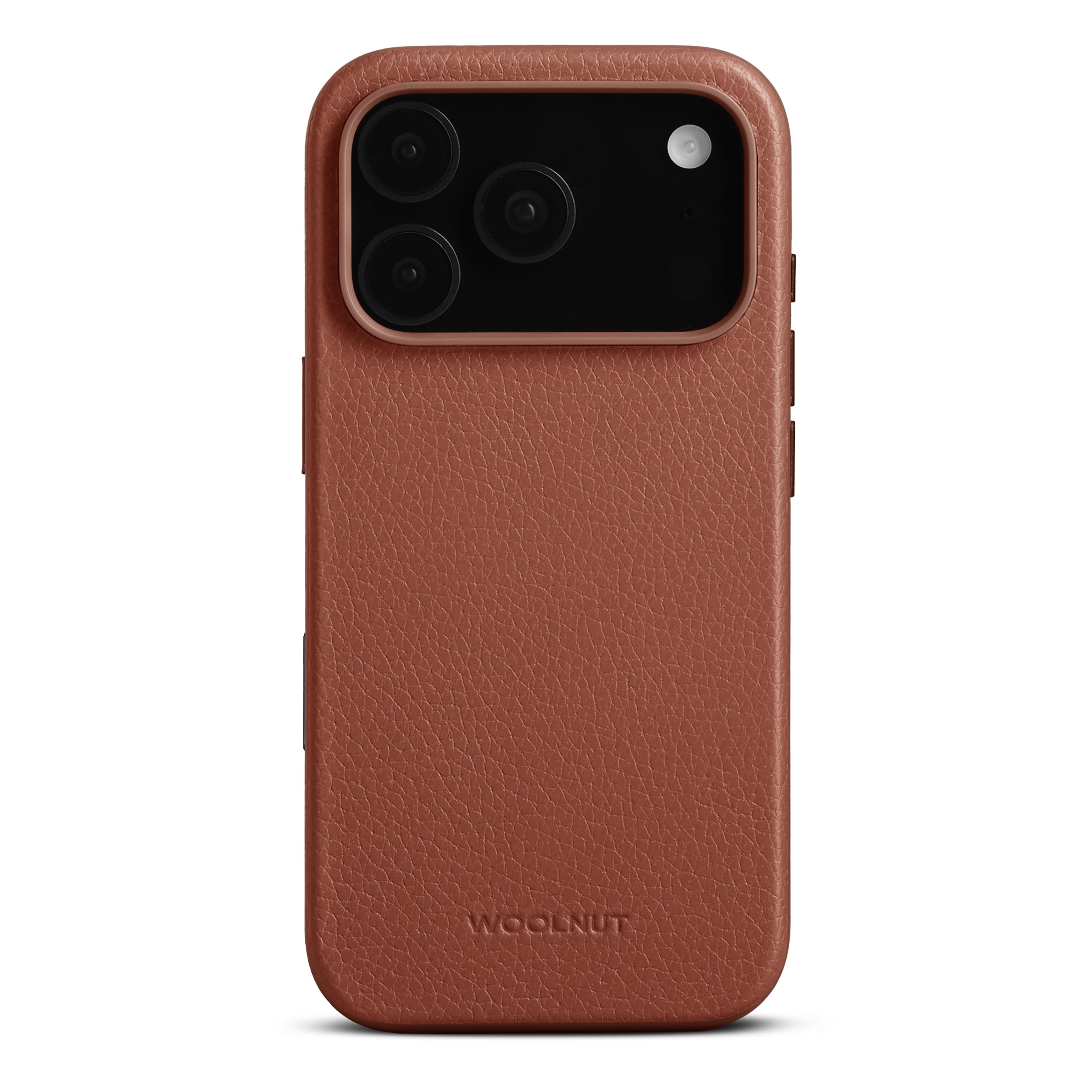 Woolnut kožna maska za iPhone 17 Pro konjak