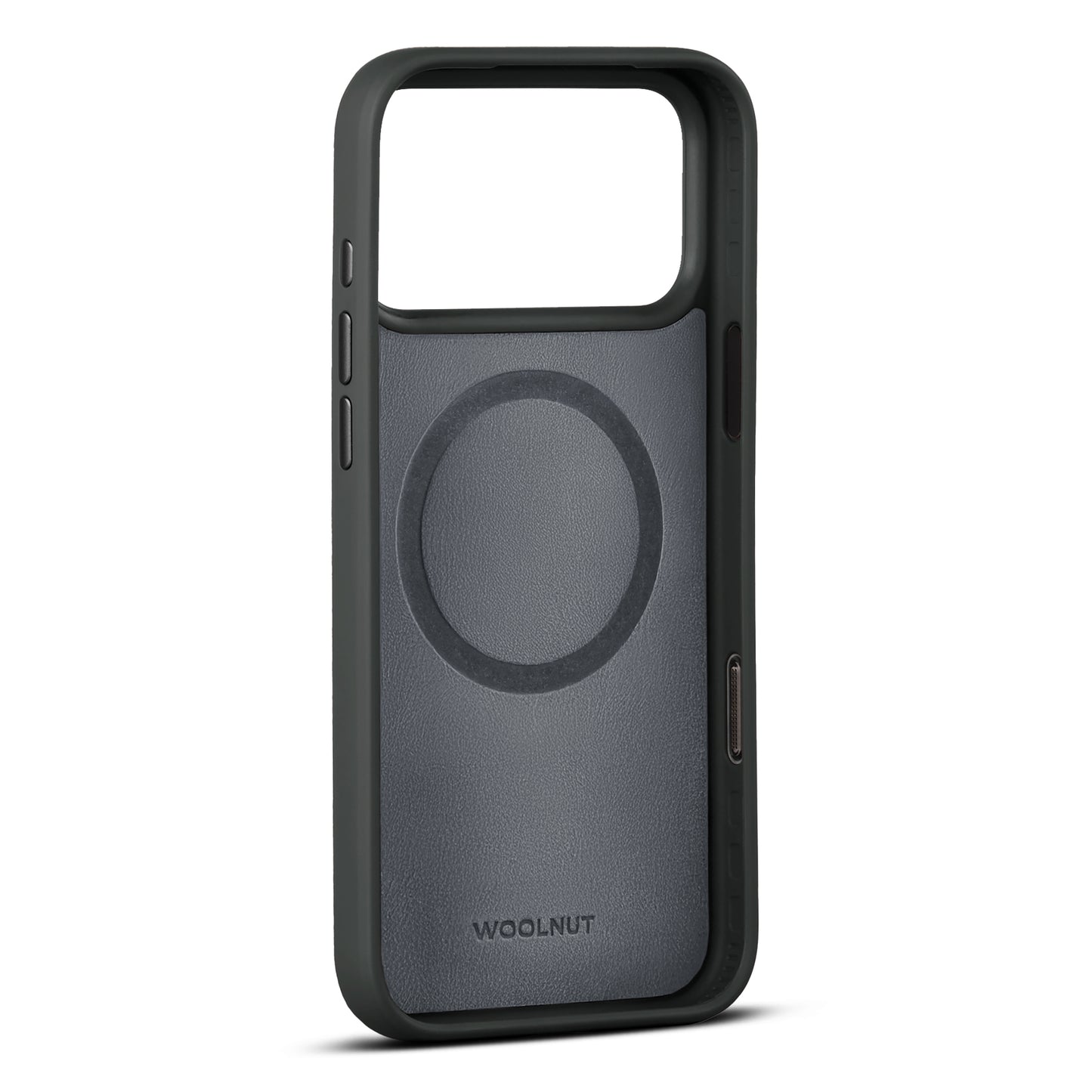 Woolnut kožna maska za iPhone 17 Pro Max - crna