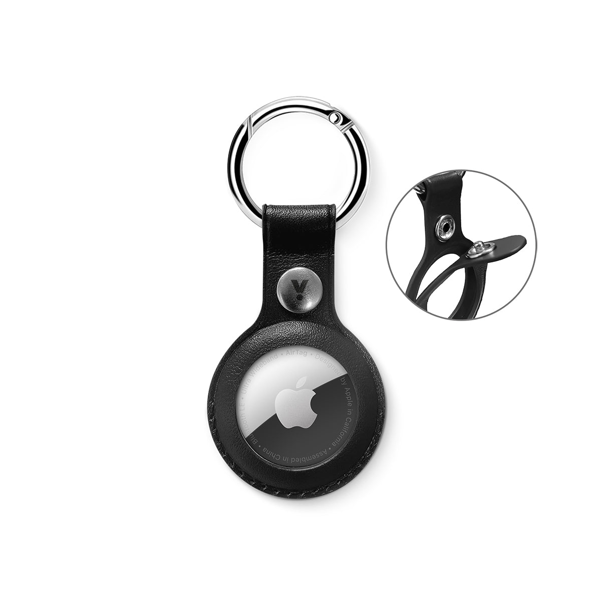 iStyle Leather Case for AirTag - crna