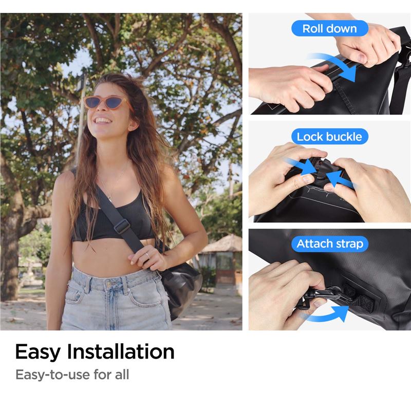 Spigen Aqua Shield vodootporna torba 20L + dodatna 2L - Black - iSTYLE.hr