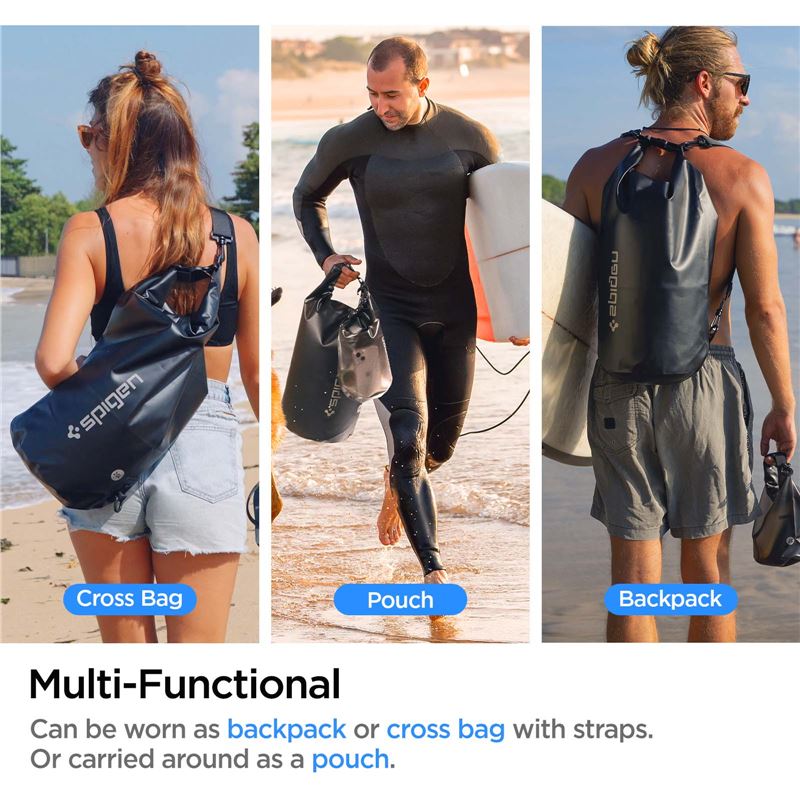 Spigen Aqua Shield vodootporna torba 20L + dodatna 2L - Black - iSTYLE.hr