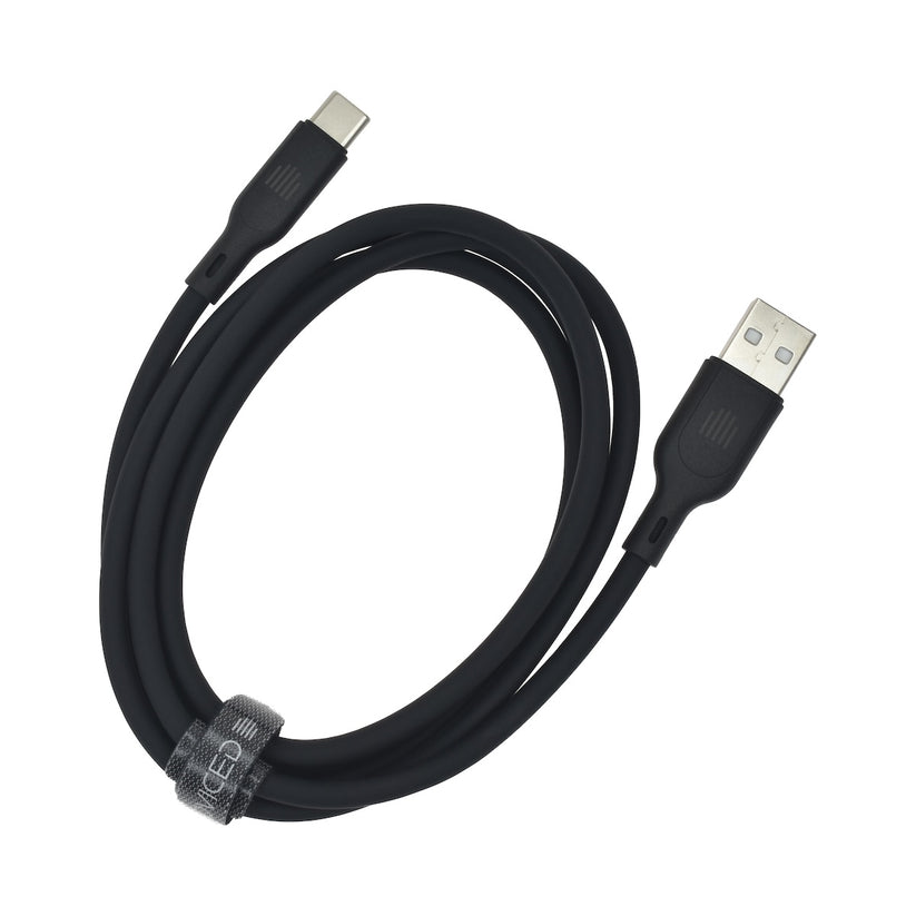 Dviced USB-A na USB-C silikonski kabel (1,25m) - crni - iSTYLE.hr
