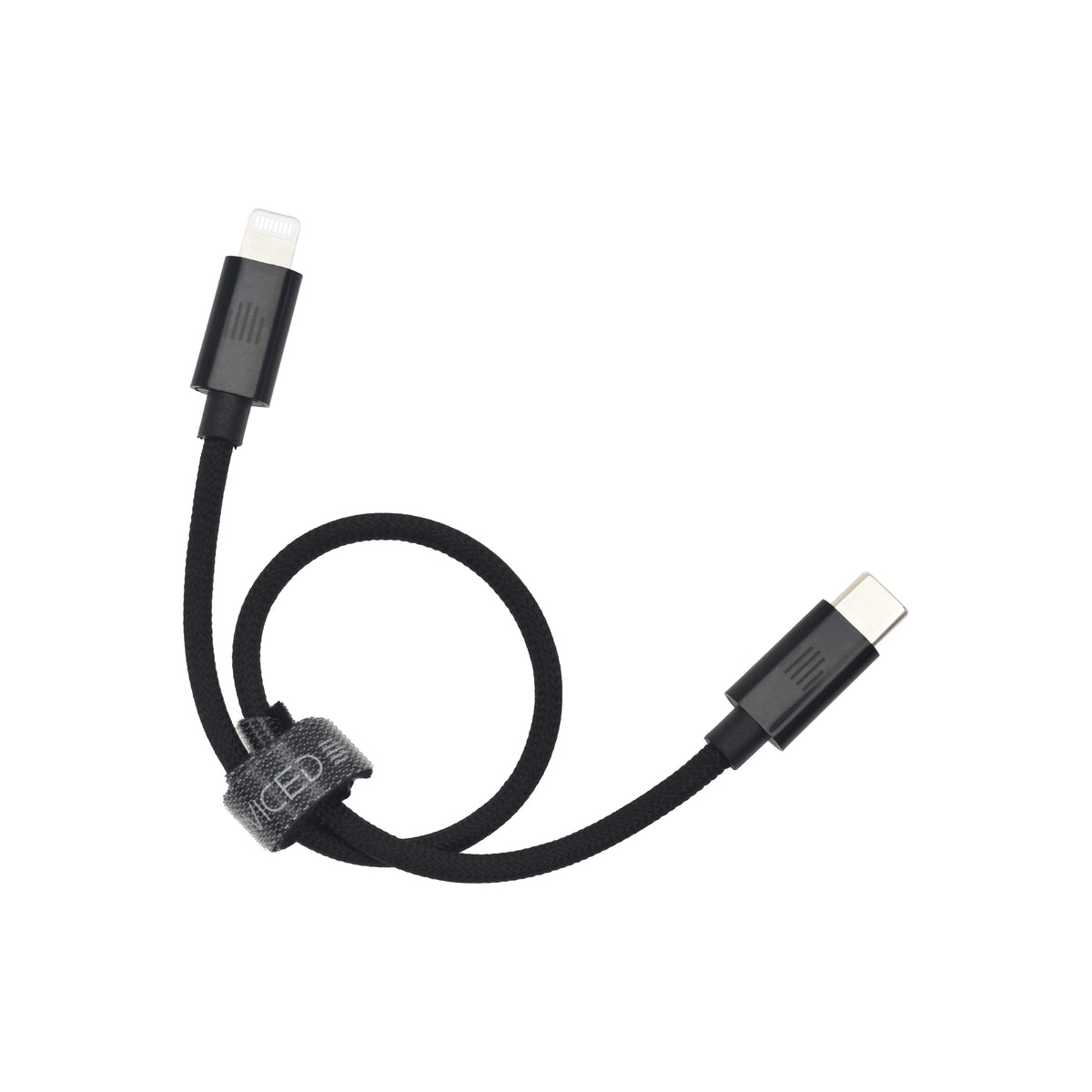 Dviced Cable USB-C to Lightning Nylon Textile 0,25m - crni