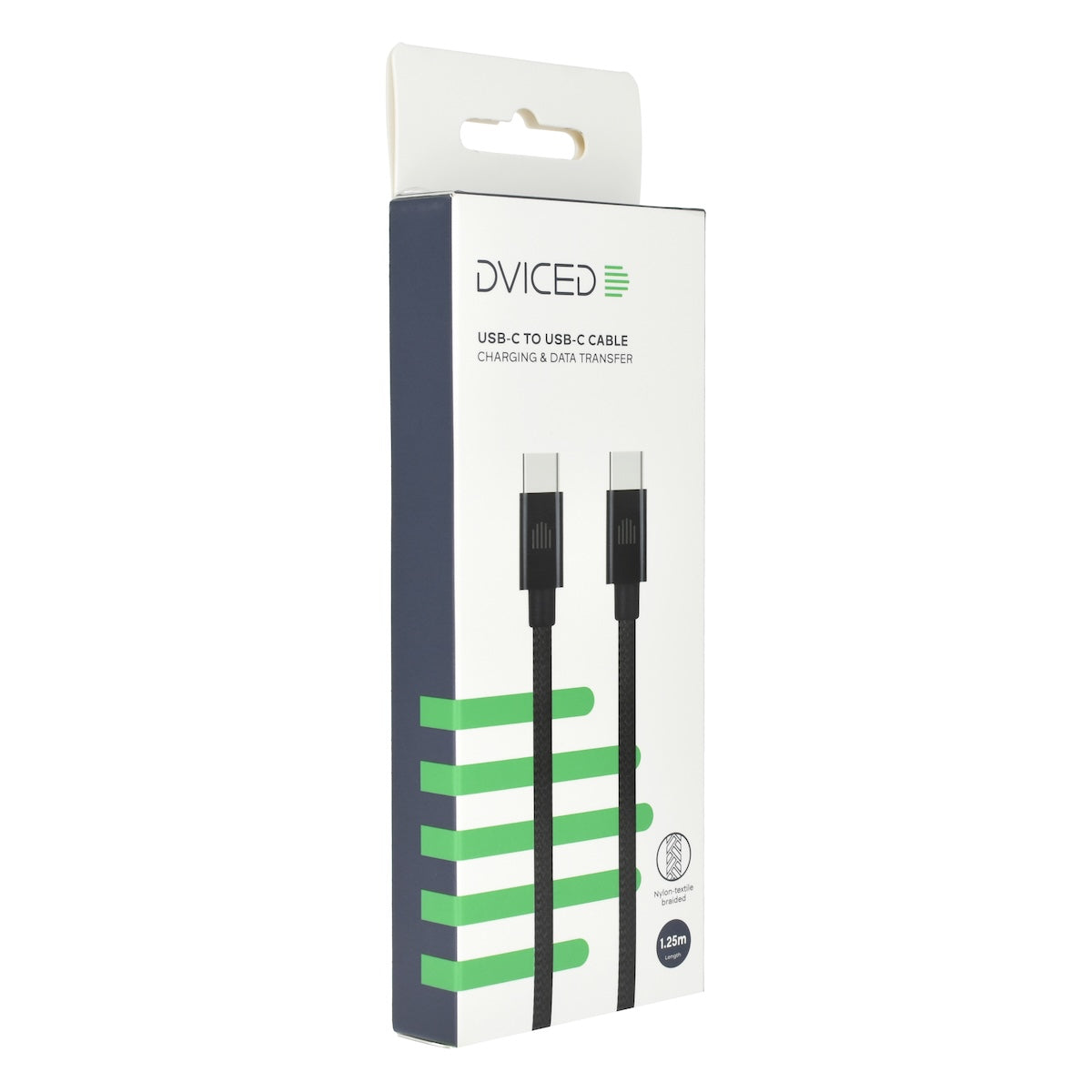 Dviced Cable USB-C to USB-C Nylon Textile 1,25m - crni