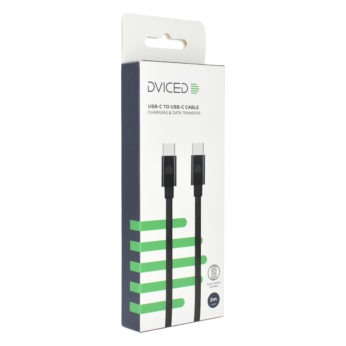 Dviced Cable USB-C to USB-C Nylon Textile 2m - crni