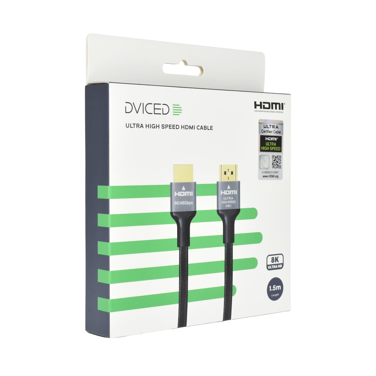 Dviced HDMI pleteni kabel (1,5m) - crni - iSTYLE.hr