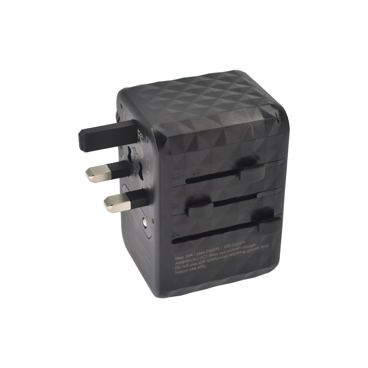 Dviced univerzalni putni adapter 65 W GaN - crni