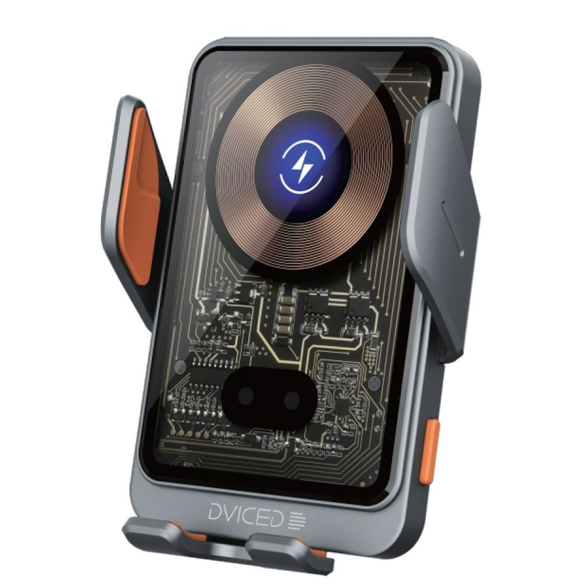 Dviced bežični indukcijski auto nosač s punjačem - sivi