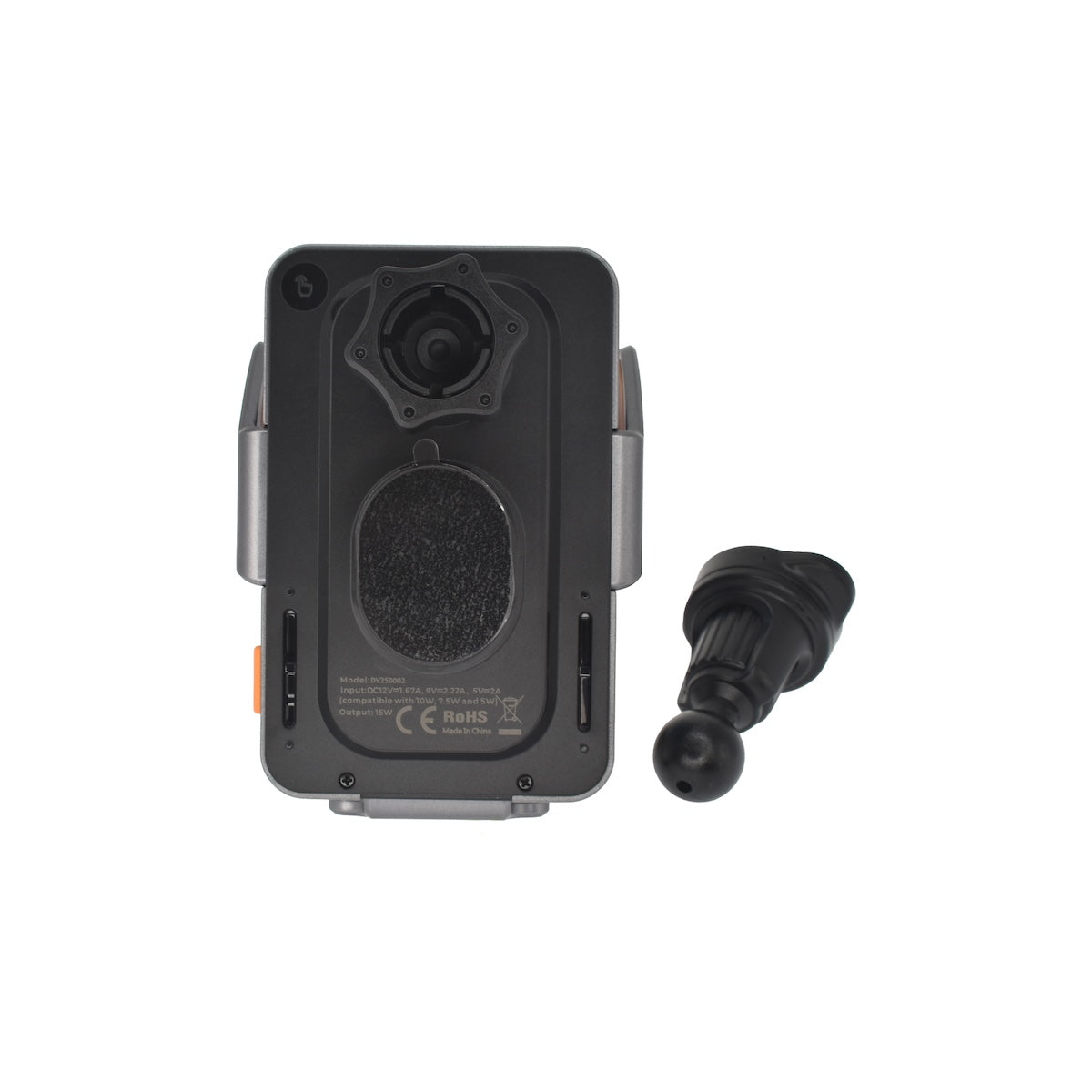 Dviced bežični indukcijski auto nosač s punjačem - sivi