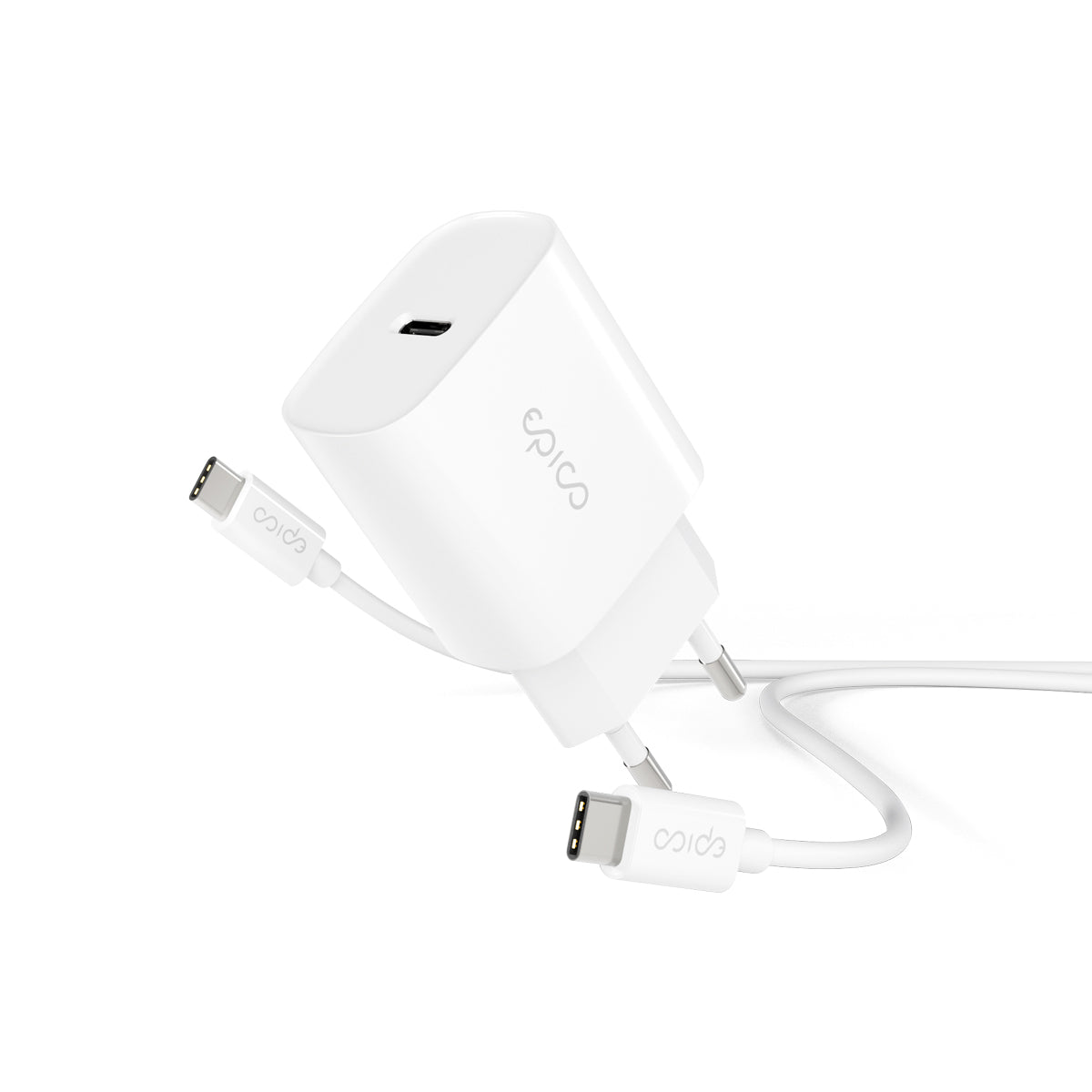 EPICO 20W PD Charger Bundle sa USB-C na USB-C kabelom 1.2m