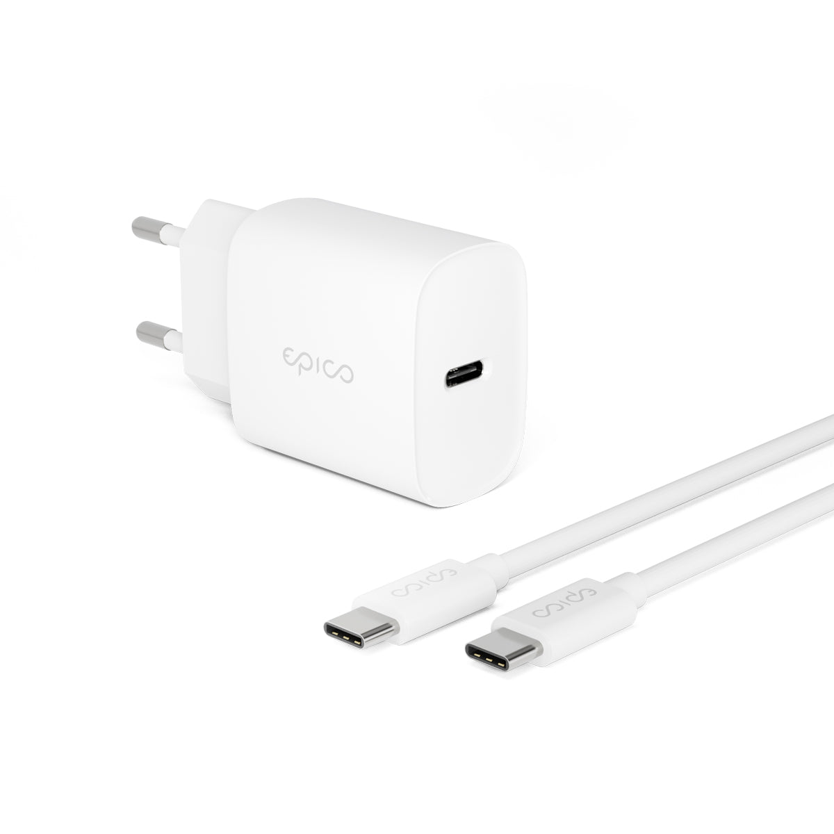 EPICO 20W PD Charger Bundle sa USB-C na USB-C kabelom 1.2m