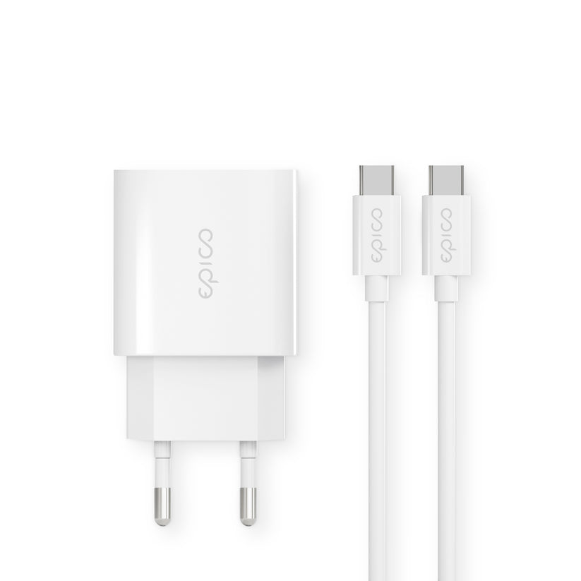 EPICO 20W PD Charger Bundle sa USB-C na USB-C kabelom 1.2m