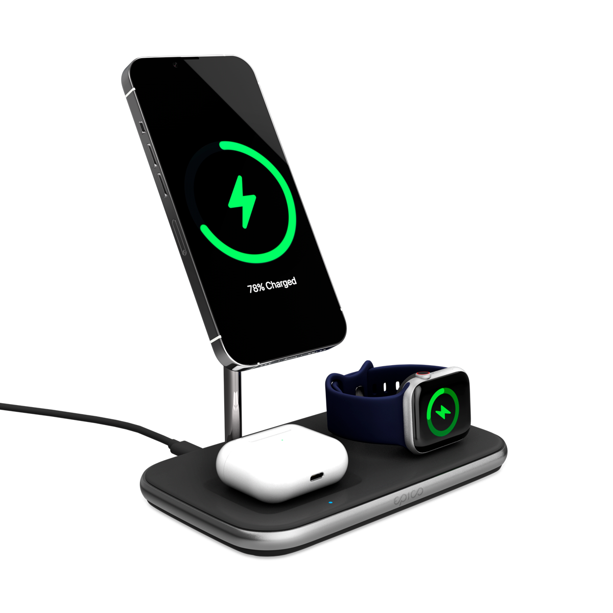 EPICO 3u1 MagSafe Wireless Charger - Black