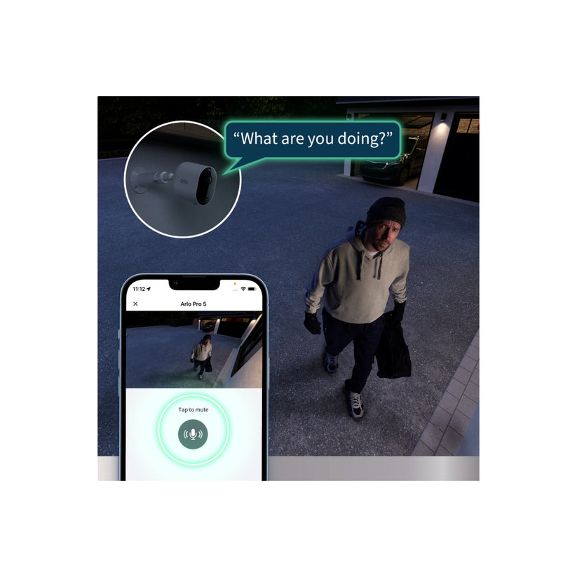 ARLO Pro 5 vanjska sigurnosna kamera (komplet s 2 kamere bez bazne stanice) - Bijela