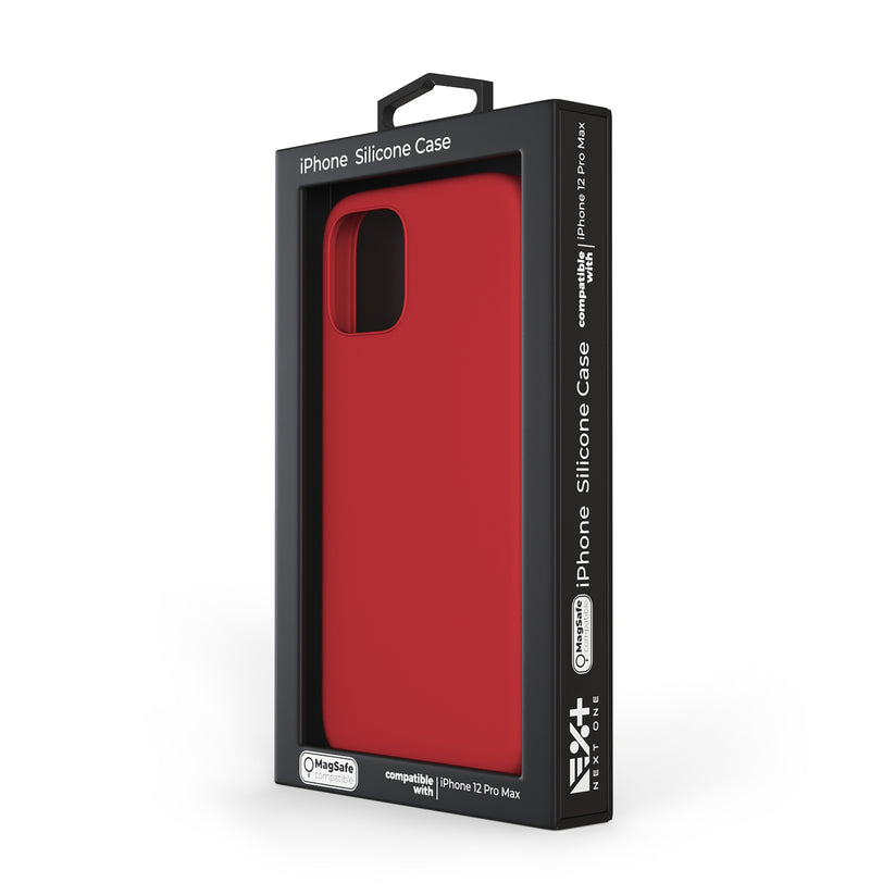 NEXT ONE Silicone Case za iPhone 12 Pro Max (kompatibilan sa MagSafe) - Red