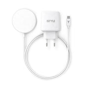 iStyle Magnetic Wireless Charging Cable Bundle 7,5W/15W - With USB-C Cable & 20W PD Charger - White