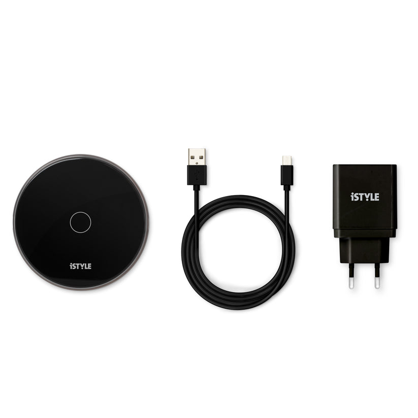 iSTYLE WIRELESS CHARGER 15W - black (adapter included)