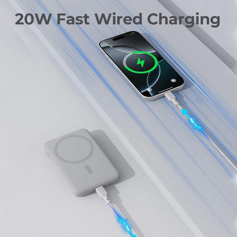 AUKEY 5000 mAh MagSafe Power Bank - Frost White - iSTYLE.hr