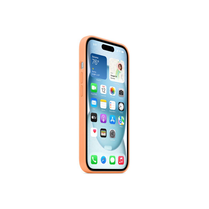 Apple Silicone Case za iPhone 15 - kompatibilan s MagSafe - Orange Sorbet