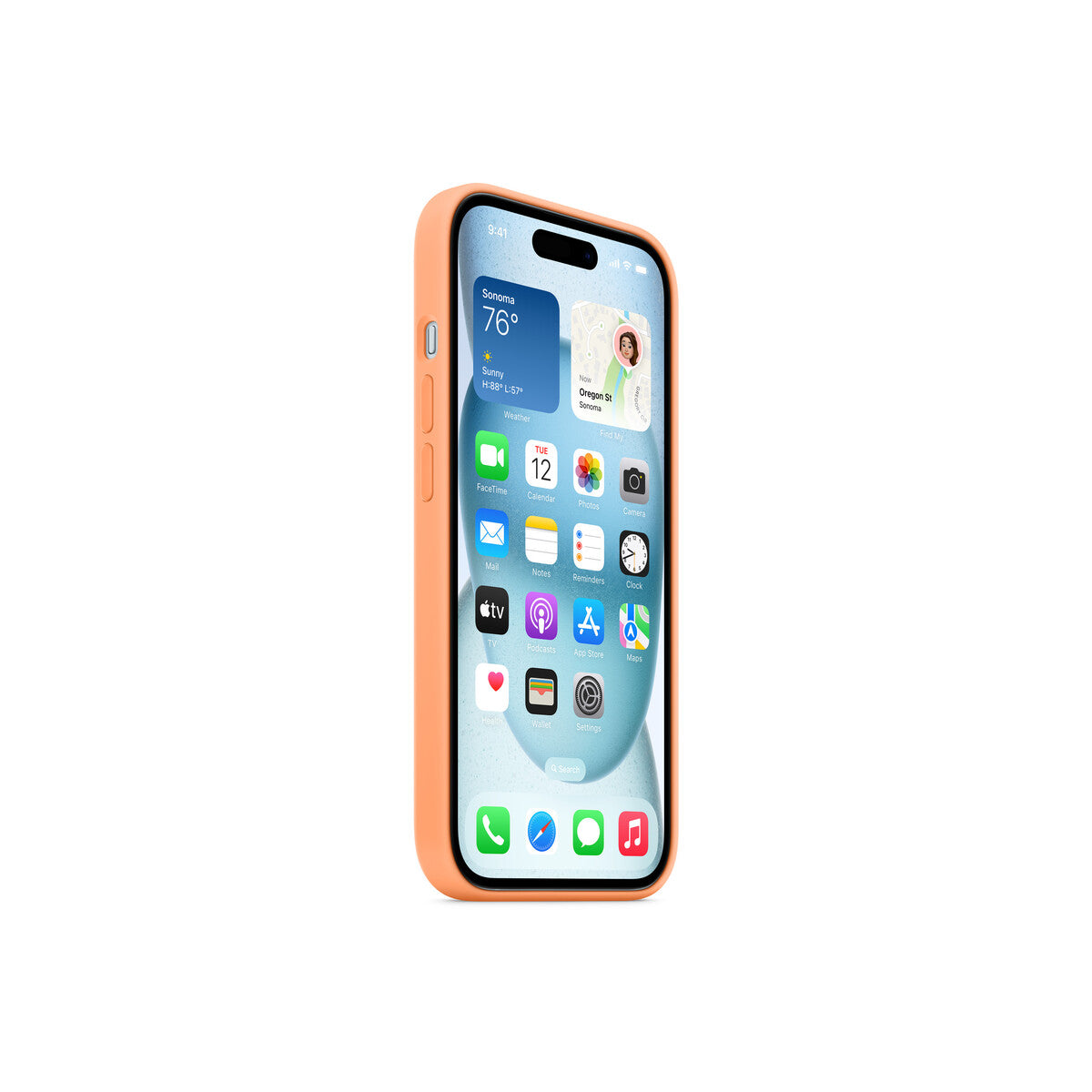 Apple Silicone Case za iPhone 15 - kompatibilan s MagSafe - Orange Sorbet