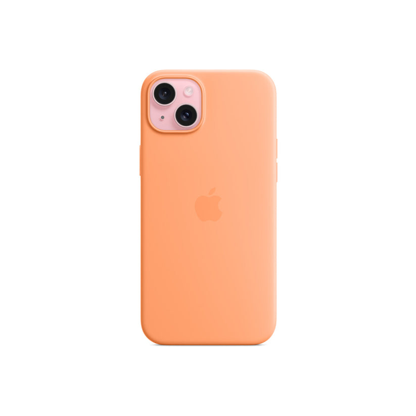 Apple Silicone Case za iPhone 15 Plus - kompatibilan s MagSafe - Orange Sorbet